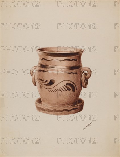 Flower Pot, 1937. Creator: Charles Moss.