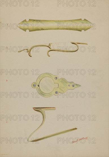 Patch Pocket and Decorations on Ky. Rifle, 1938. Creator: Charles Moss.