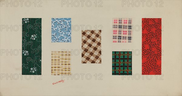 Quilt Patches, 1938. Creator: Charles Moss.