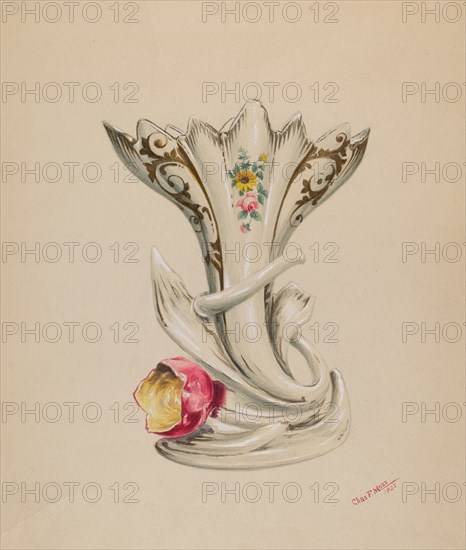 Vase, c. 1937. Creator: Charles Moss.