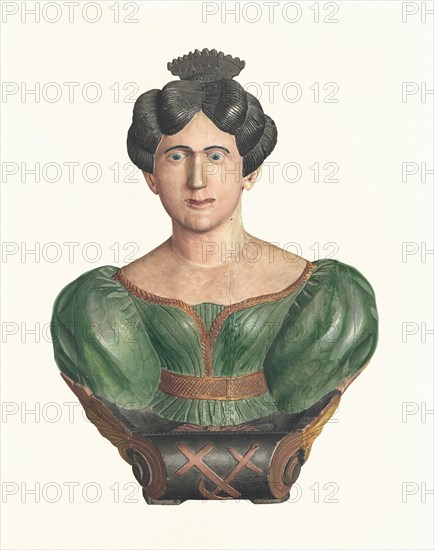 Female Figurehead Bust, c. 1938. Creator: Elizabeth Moutal.