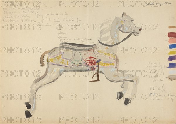 Carousel Horse (Study), 1938. Creator: Elizabeth Moutal.