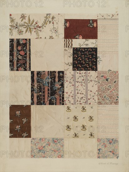 Patchwork Quilt, c. 1938. Creator: Elbert S. Mowery.