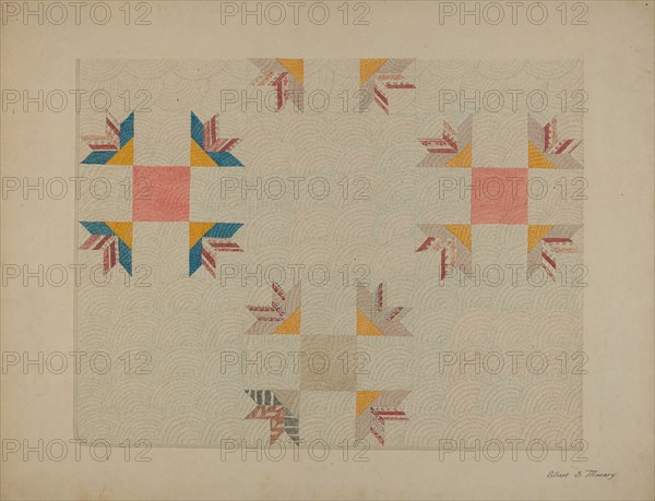 Patchwork Quilt, c. 1937. Creator: Elbert S. Mowery.