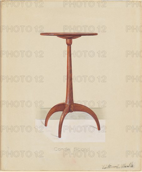 Shaker Table, (Candle Stand) c. 1936. Creator: Victor F. Muollo.