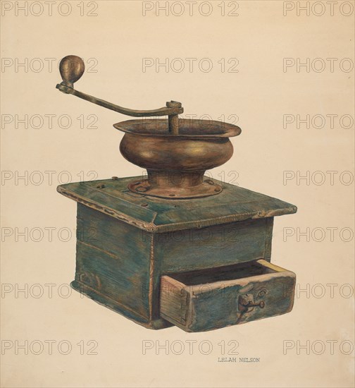 Coffee Mill, c. 1940. Creator: Lelah Nelson.