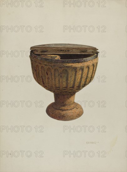 Baptismal Font, c. 1940. Creator: Raymond E. Noble.