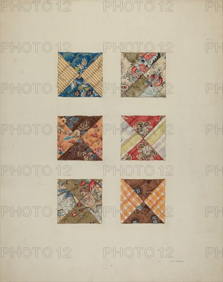 Quilt Swatches, c. 1938. Creator: John Osbold.