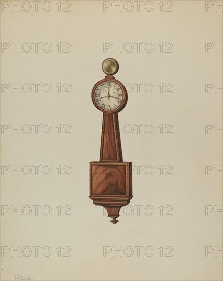 Wall Clock, c. 1938. Creator: Lawrence Phillips.