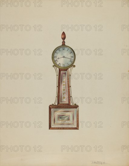 Wall Clock, c. 1938. Creator: Lawrence Phillips.