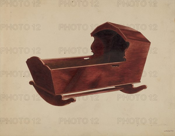 Mahogany Cradle, c. 1937. Creator: Louis Plogsted.