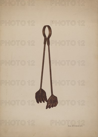 Fireplace Tongs, c. 1941. Creator: Paul Poffinbarger.