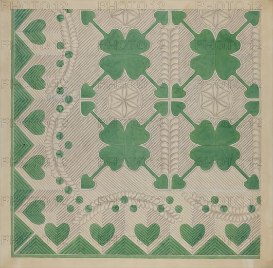 Applique Quilt, c. 1936. Creator: Dorothy Posten.