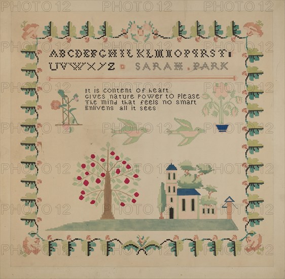 Sampler, c. 1936. Creator: Dorothy Posten.