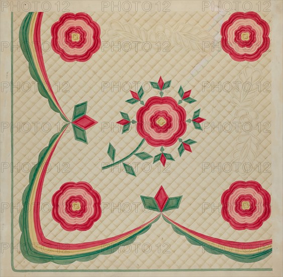 Applique Quilt, c. 1936. Creator: Dorothy Posten.