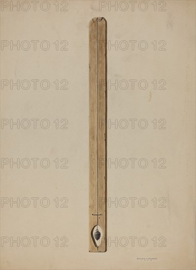 Plumb Line and Board, 1939. Creator: Walter Praefke.