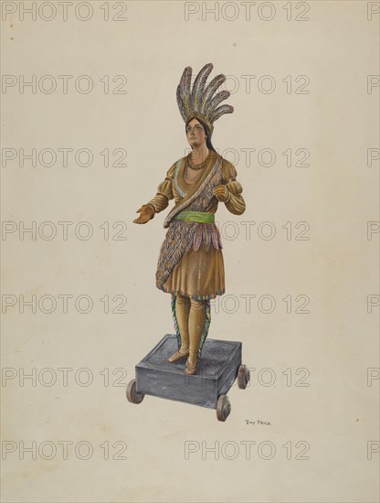 Cigar Store Indian, c. 1937. Creator: Ray Price.