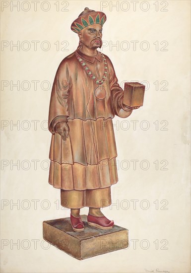 Male Tea Shop Figure, 1937/1941. Creator: David Ramage.