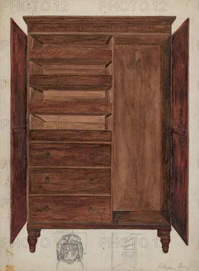 Wardrobe, John Marshall's, c. 1937. Creator: Edna C. Rex.