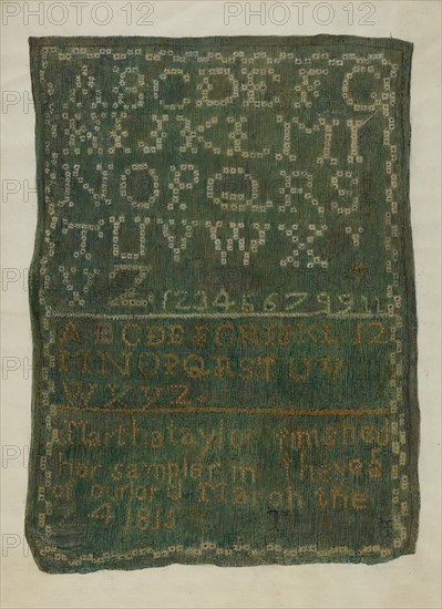 Sampler, c. 1939. Creator: Edna C. Rex.