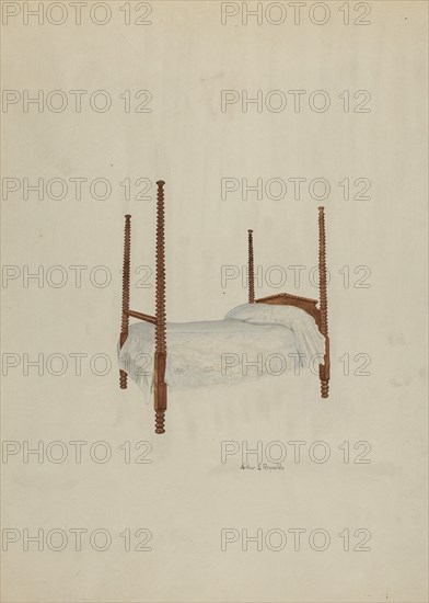 Bed, Four Poster, 1939. Creator: Arthur P. Reynolds.