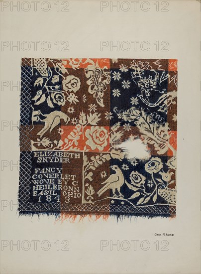 Eagle Coverlet, c. 1938. Creator: George E. Rhone.