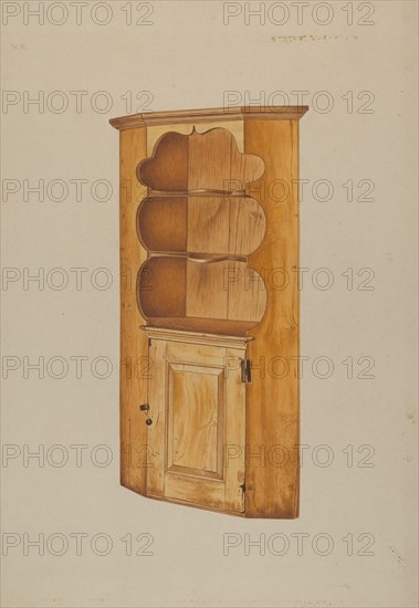 Corner Cupboard, c. 1938. Creator: Michael Riccitelli.