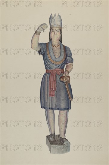 Cigar Store Indian, c. 1938. Creator: Michael Riccitelli.