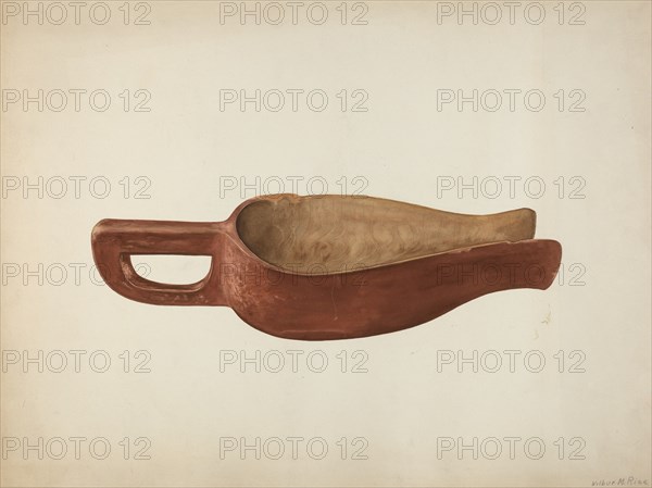 Wooden Meal Scoop, c. 1941. Creator: Wilbur M Rice.