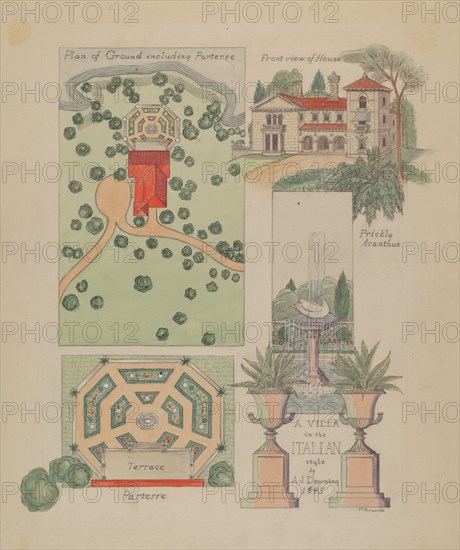 Italian Villa Design, c. 1936. Creator: Virginia Richards.