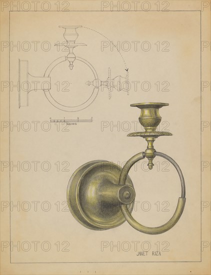 Candlestick, c. 1936. Creator: Janet Riza.