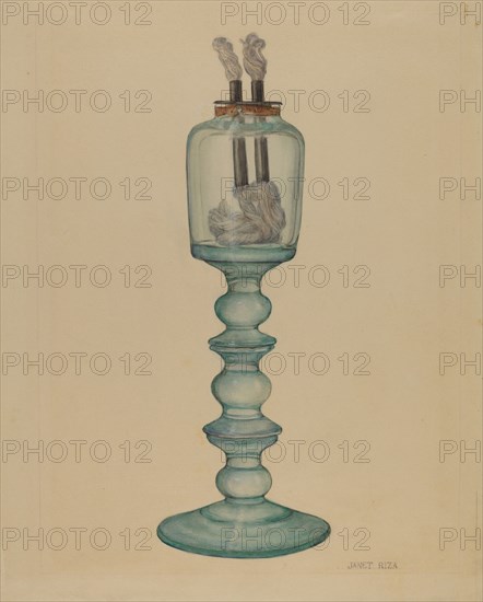 Whale Oil Lamp, c. 1940. Creator: Janet Riza.