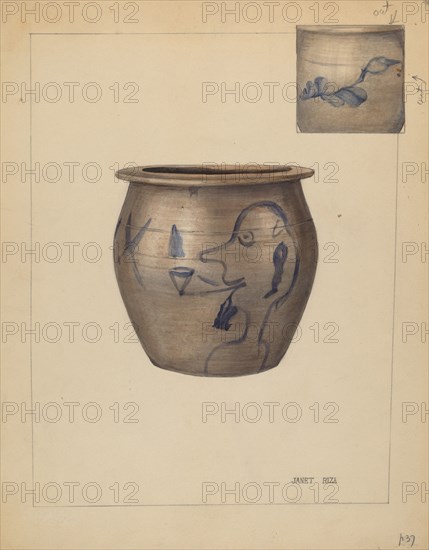 Miniature Crock, c. 1937. Creator: Janet Riza.