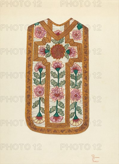 Ecclesiastical Vestment, c. 1939. Creators: Josephine C. Romano, Hal Blakeley.