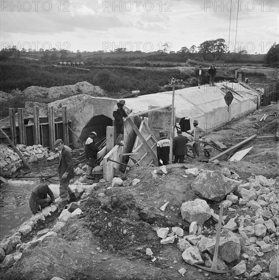 Construction of the M6 Motorway, South Staffordshire, Staffordshire, 06/1964. Creator: John Laing plc.