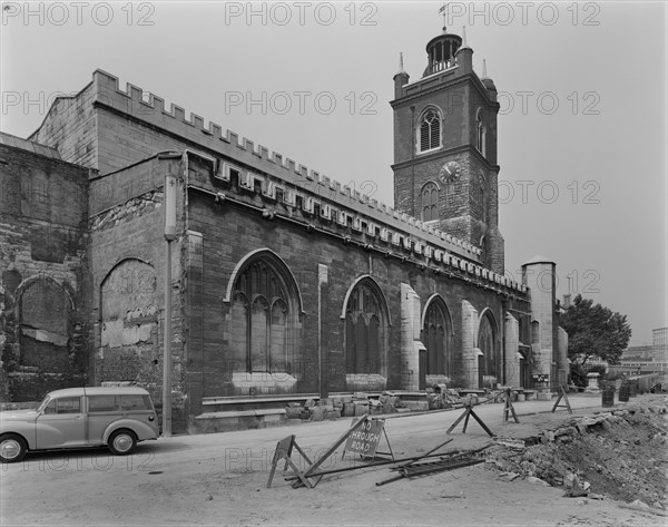 St Giles Cripplegate, Fore Street, City of London, Greater London Authority, 25/06/1964. Creator: John Laing plc.
