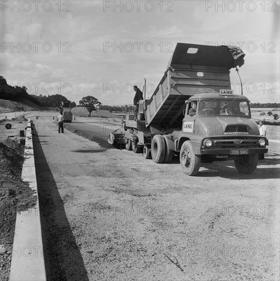 Construction of the M6 Motorway, Stafford, Staffordshire, 20/06/1961. Creator: John Laing plc.