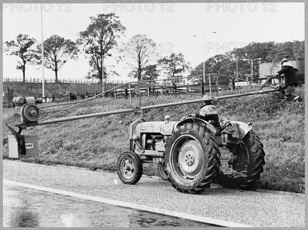 Laing workers on section of the Birmingham to Preston Motorway (M6), Staffordshire, 02/10/1963 Creator: John Laing plc.