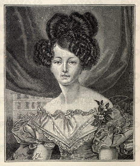 Augusta of Saxe-Weimar-Eisenach as Princess of Prussia, 1829. Creator: Tegetmeyer, August Heinrich Ferdinand (1844-1912).