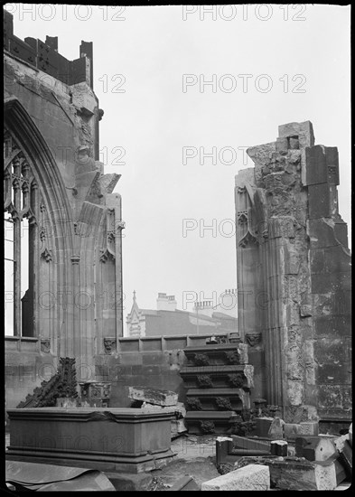 Manchester Cathedral, Manchester, 1942. Creator: George Bernard Wood.