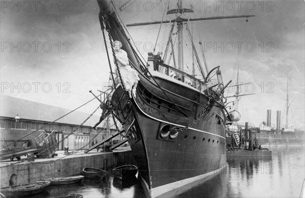 Ship in the port of Southampton, 1878. Creator: Henry Taunt.