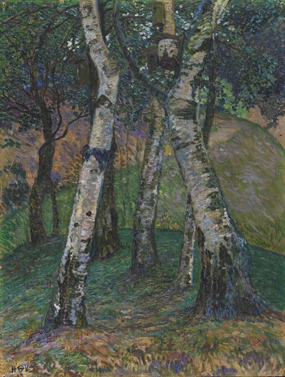 Birches at the Barkenhoff, 1913. Creator: Vogeler, Heinrich (1872-1942).