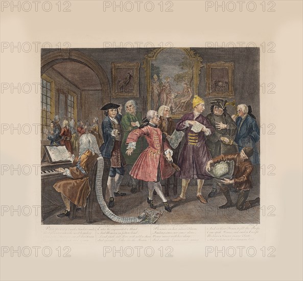 A Rake's Progress, Plate 2: Surrounded By Artists And Professors, ca 1735. Creator: Hogarth, William (1697-1764).