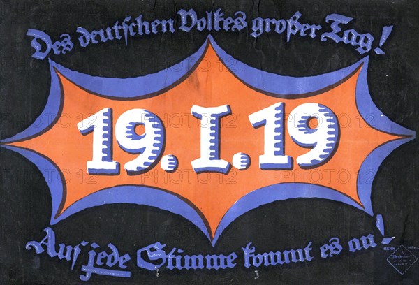19 January 1919. German federal election, 1919. Creator: Anonymous.