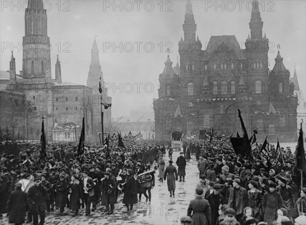 Celebrations on the occasion of the 8th anniversary of the October Revolution in Moscow, 1925. Creator: Anonymous.