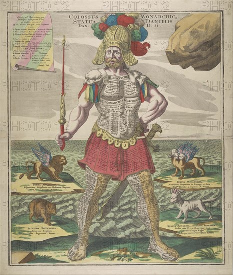 Colossus Monarchic. Statua Danielis, 1730. Creator: Seutter, Matthaeus (1678-1757).