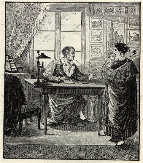 Dr. Ernst Ludwig Heim (1747-1834) in his consulting room, 1822. Creator: Henschel Brothers.