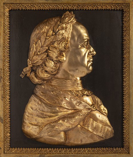 Emperor Peter I the Great (Bas-relief), 19th century. Creator: Anonymous.
