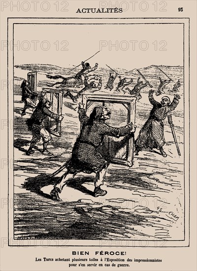 Ferocious! The Turks buying several works at the Impressionist Exhibition..., 1877. Creator: Cham (Amédée Charles de Noé) (1819-1879).