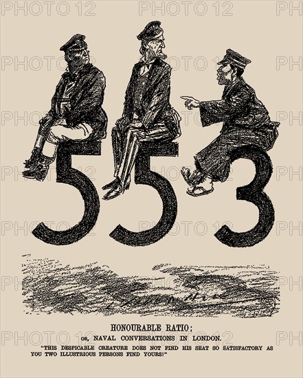 Honourable Ratio or Naval Conversations in London. (Punch), 1934. Creator: Raven-Hill, Leonard (1867-1942).